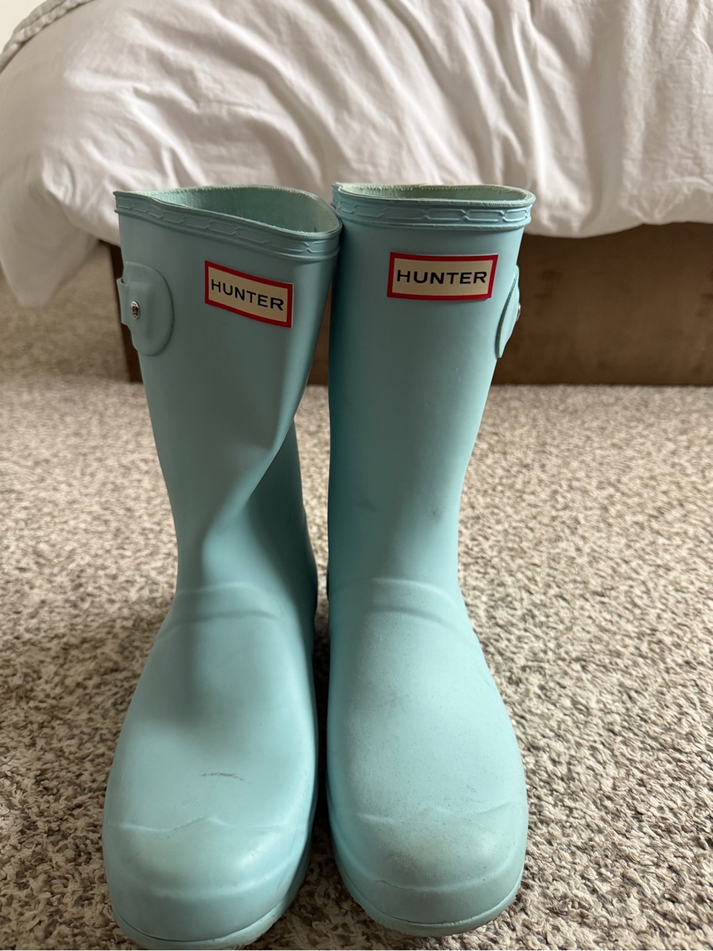 Womens 39 light blue Hunter Boots